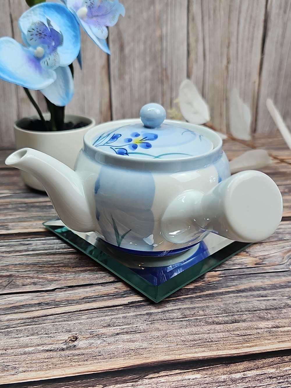 VINTAGE JAPANESE YOKODE KYUSU HAND PAINTED TEAPOT - Picture 4 of 12